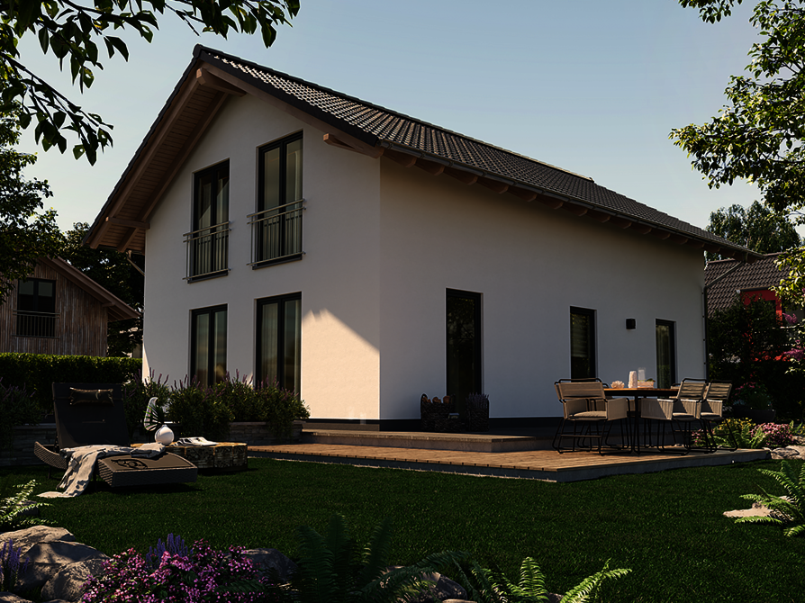 Town&Country Massivhaus, Einfamilienhaus, Bodensee 144 - Style, Garten Außenansicht