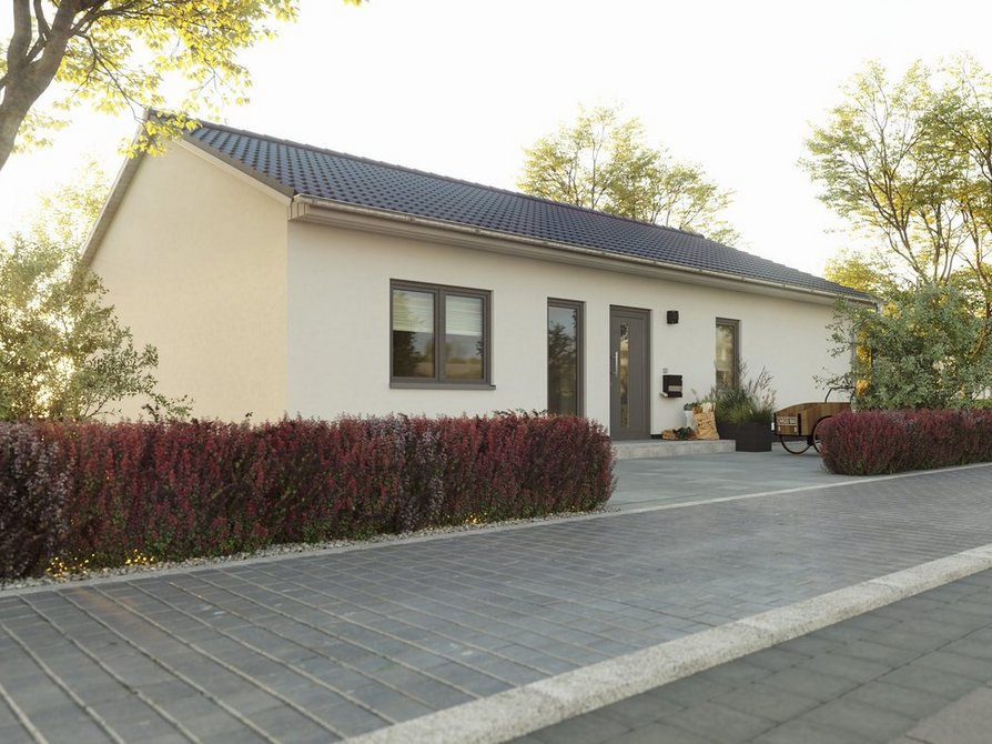 Town&Country Massivhaus, Bungalow 100 - Trend, Straße Außenansicht