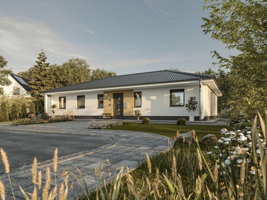 Town&Country Massivhaus, Winkelbungalow 132 - Trend, Außenansicht