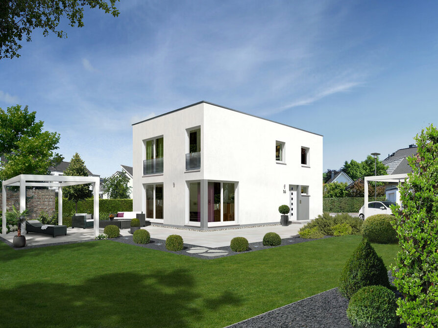 Town&Country Massivhaus, Einfamilienhaus, City 140 - Trend, Garten Außenansicht