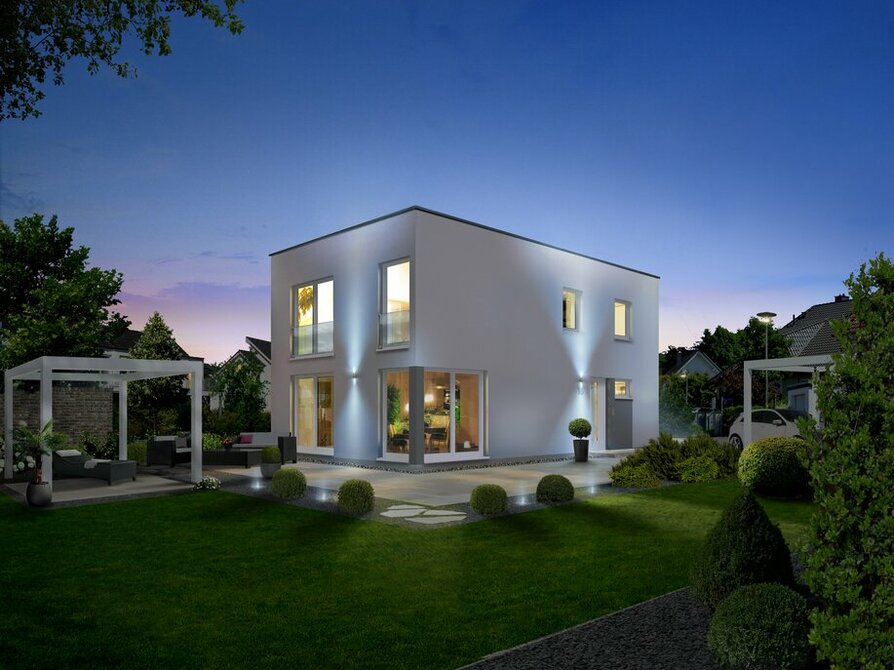 Town&Country Massivhaus, Einfamilienhaus, City 140 - Trend, Garten Außenansicht