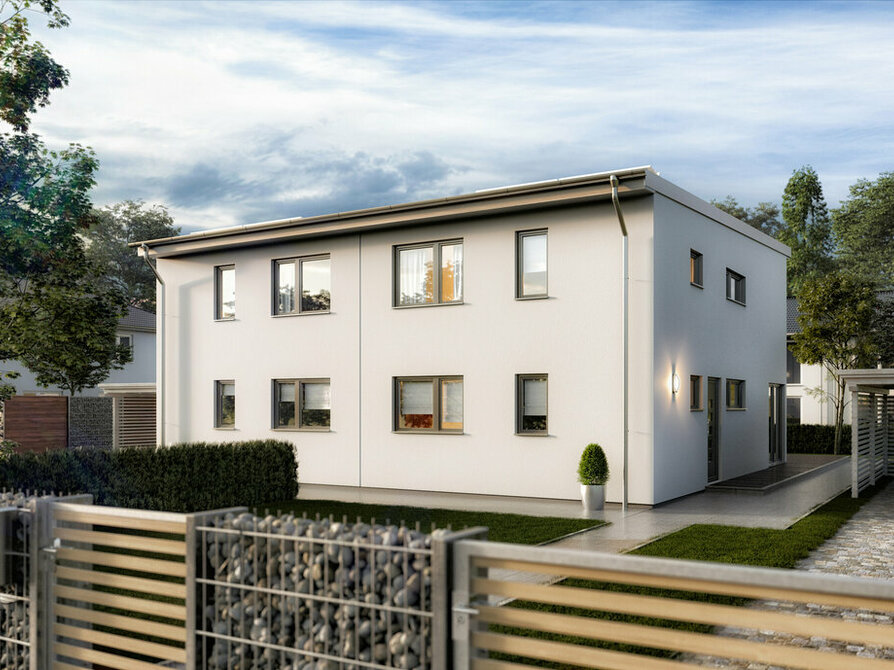 Town&Country Massivhaus, Doppelhaus Aura 141 – Elegance, Straße, Außenansicht