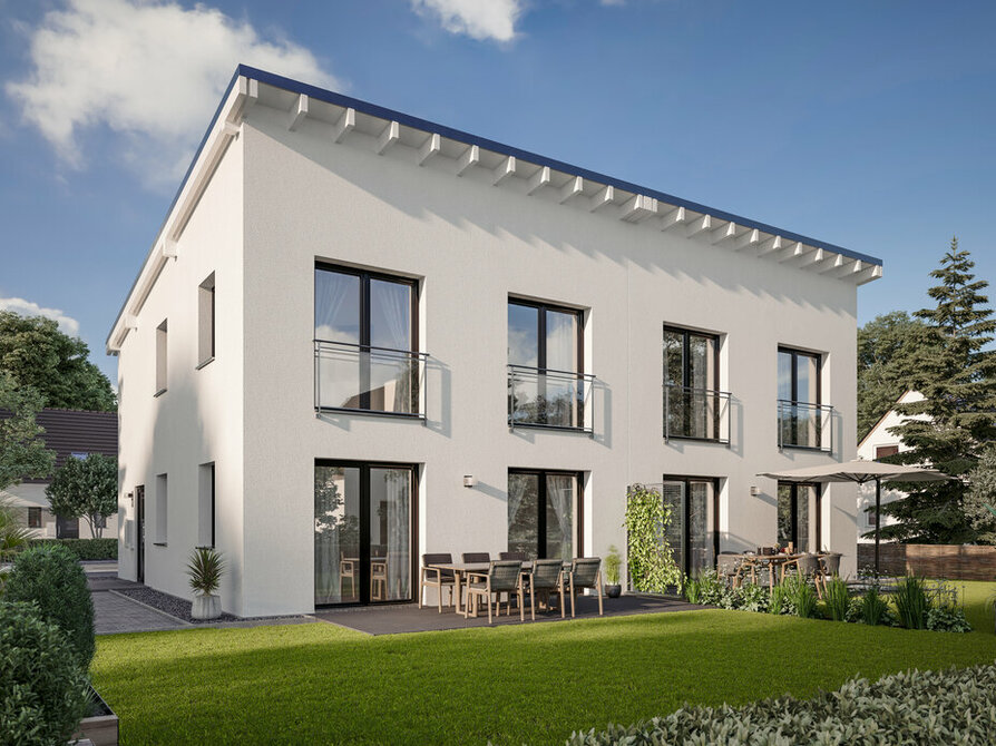 Town&Country Massivhaus, Doppelhaus Linz 110 – Elegance, Garten, Außenansicht
