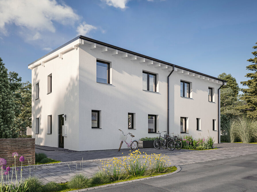 Town&Country Massivhaus, Doppelhaus Linz 110 – Elegance, Straße, Außenansicht
