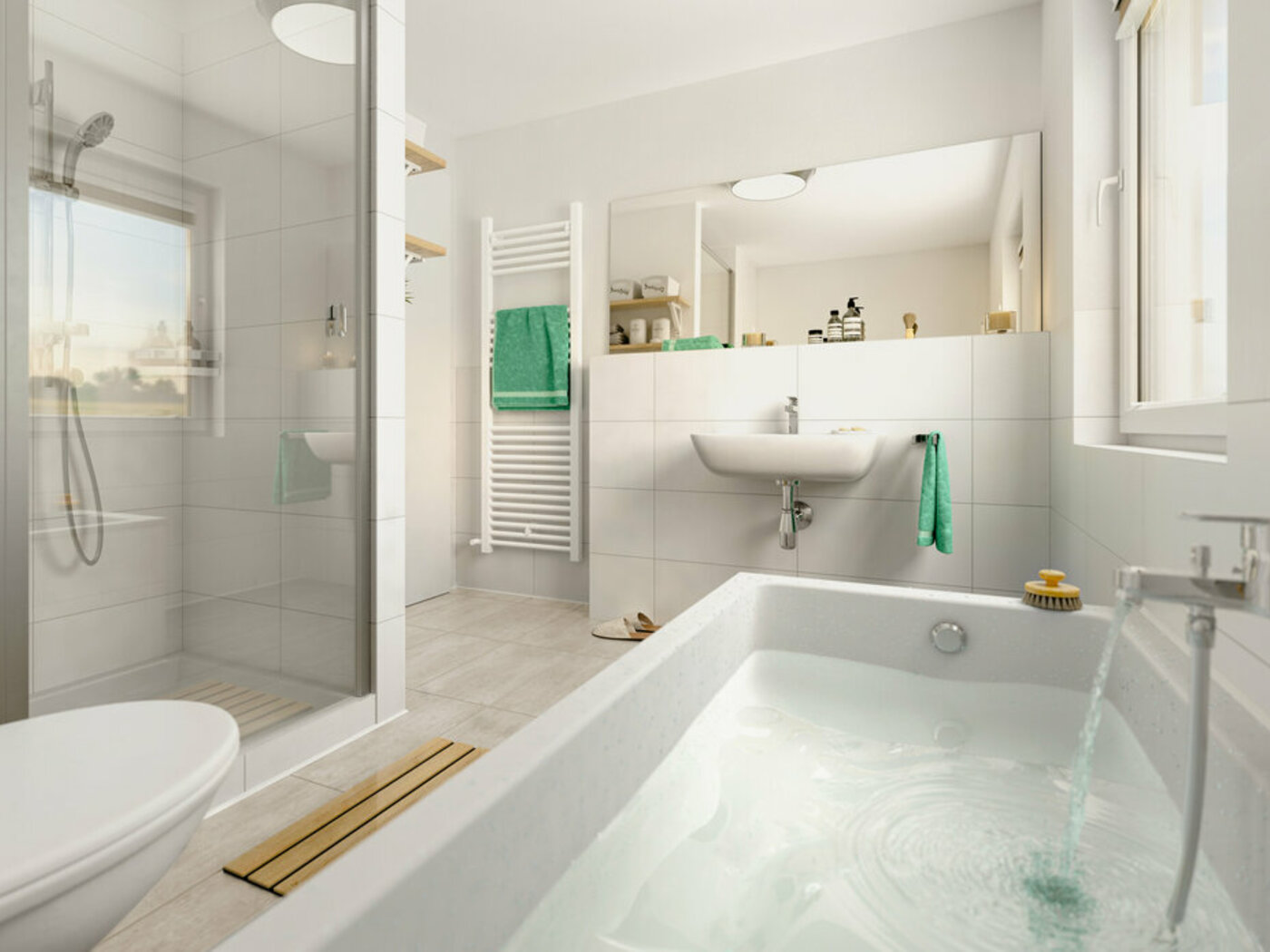 Flair-127-Einfamilienhaus_Badezimmer Town&Country Massivhaus, Einfamilienhaus, Flair 127 – Badezimmer