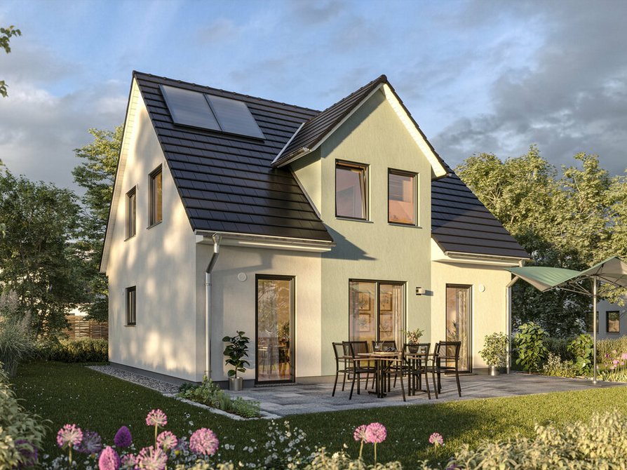 Town&Country Massivhaus, Einfamilienhaus, Flair 128 - Trend, Garten Außenansicht