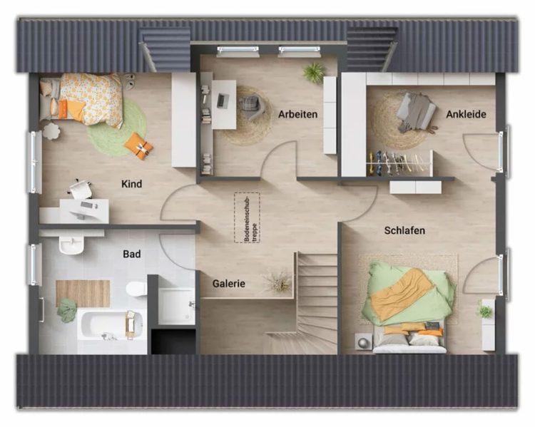 Town & Country Massivhaus, Einfamilienhaus, Grundriss Erdgeschoss, Bodensee 144