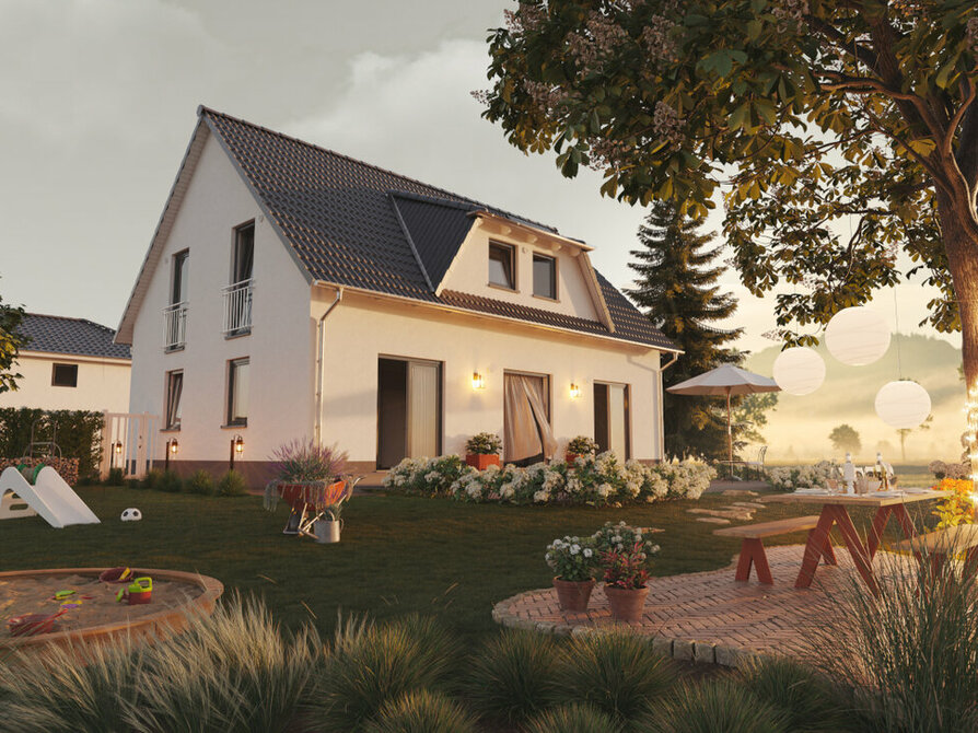 Town&Country Massivhaus, Einfamilienhaus, Landhaus 155 - Elegance, Garten Außenansicht