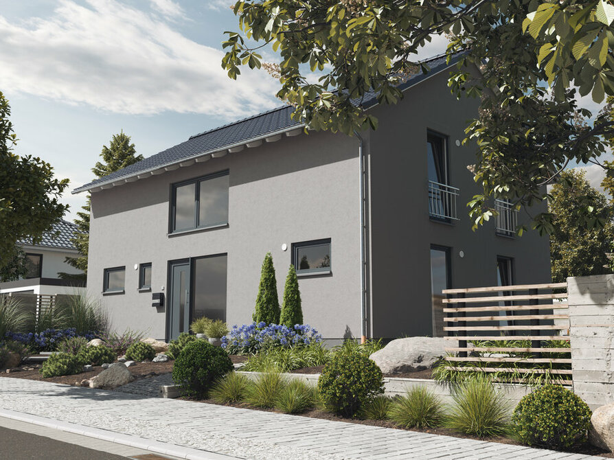 Town&Country Massivhaus, Einfamilienhaus, Landhaus 155 Modern - Trend, Straße Außenansicht