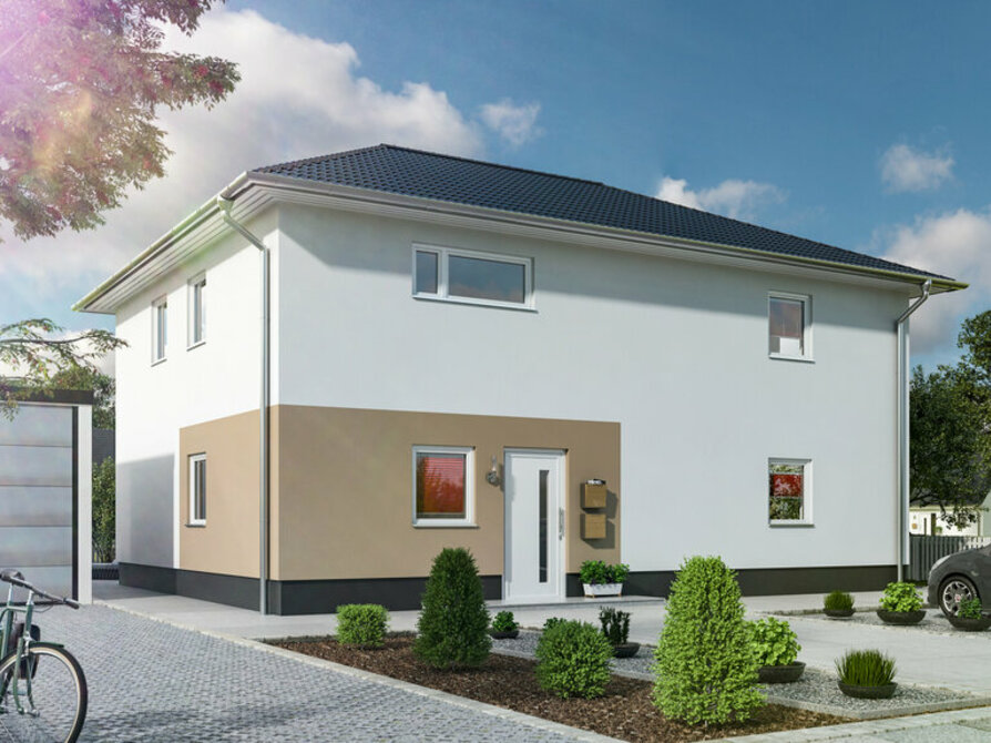 Town&Country Massivhaus, Mehrfamilienhaus Flair 190 Duo – Trend, Straße, Außenansicht