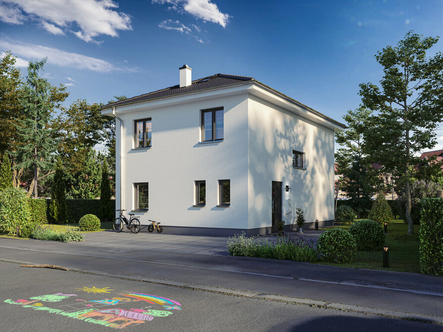Town&Country Massivhaus, Stadtvilla 110 - Elegance, Straße Außenansicht