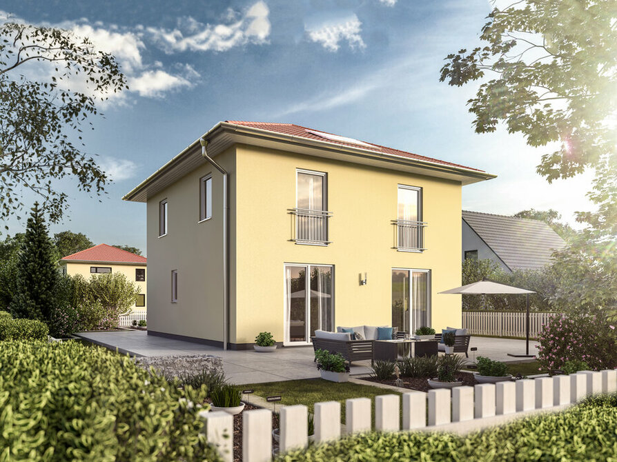 Town&Country Massivhaus, Stadtvilla 126 – Trend, Garten, Außenansicht