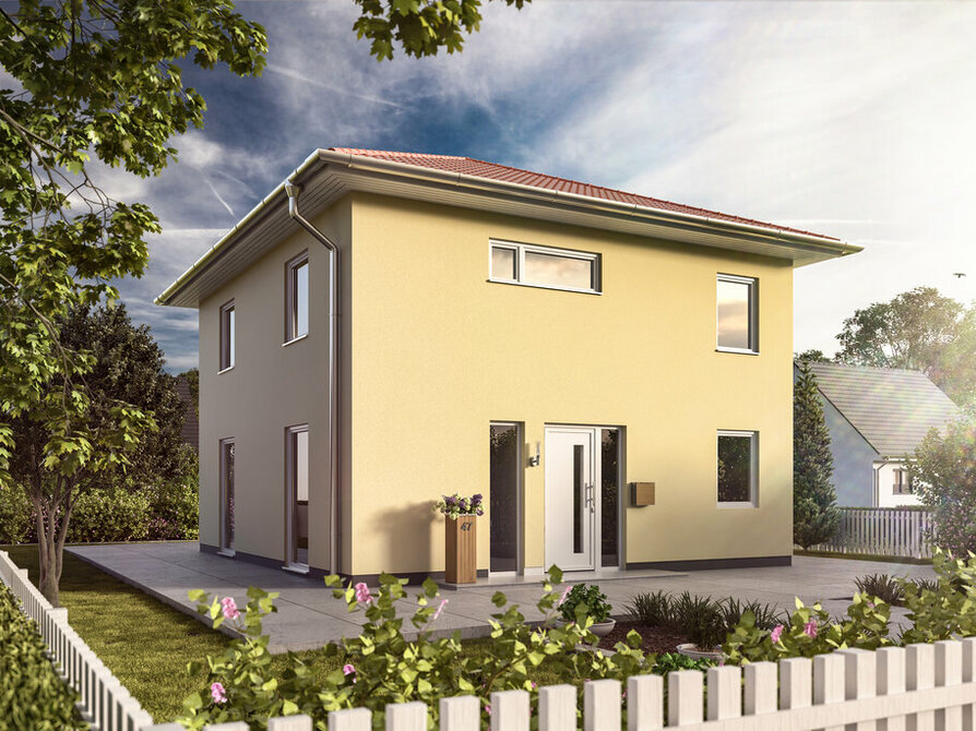Town&Country Massivhaus, Stadtvilla 126 – Trend, Straße, Außenansicht