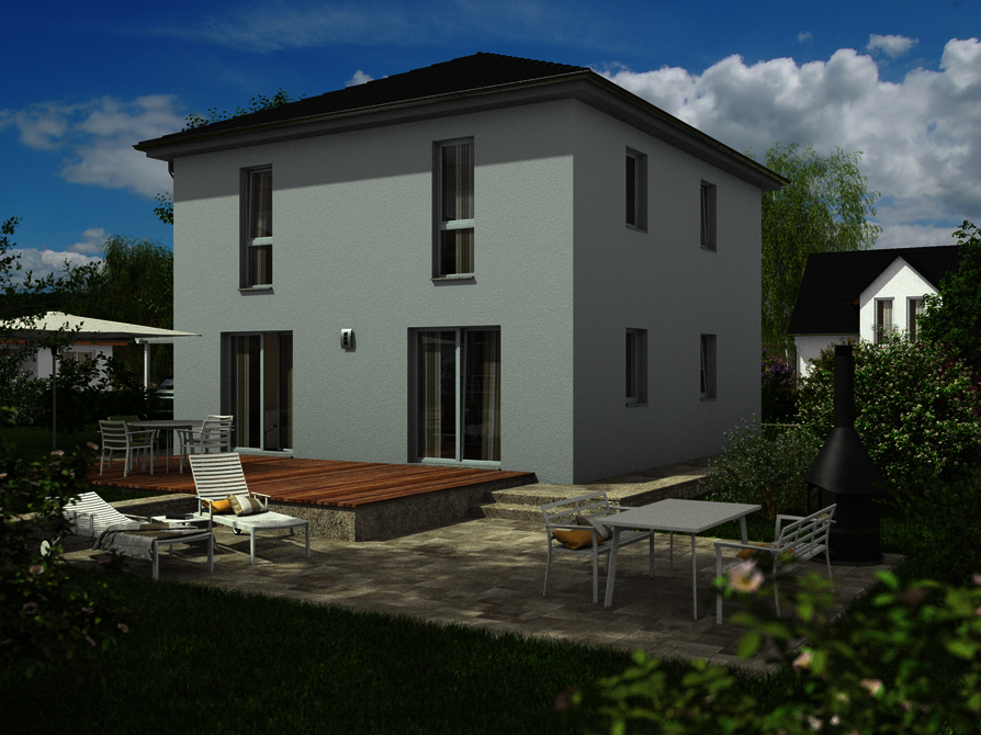 Town&Country Massivhaus, Stadtvilla 115 – Elegance, Garten, Außenansicht
