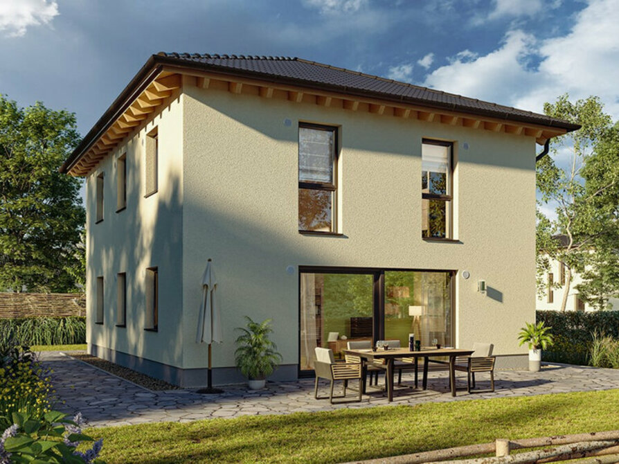 Town&Country Massivhaus, Stadtvilla 137 – Elegance, Garten, Außenansicht