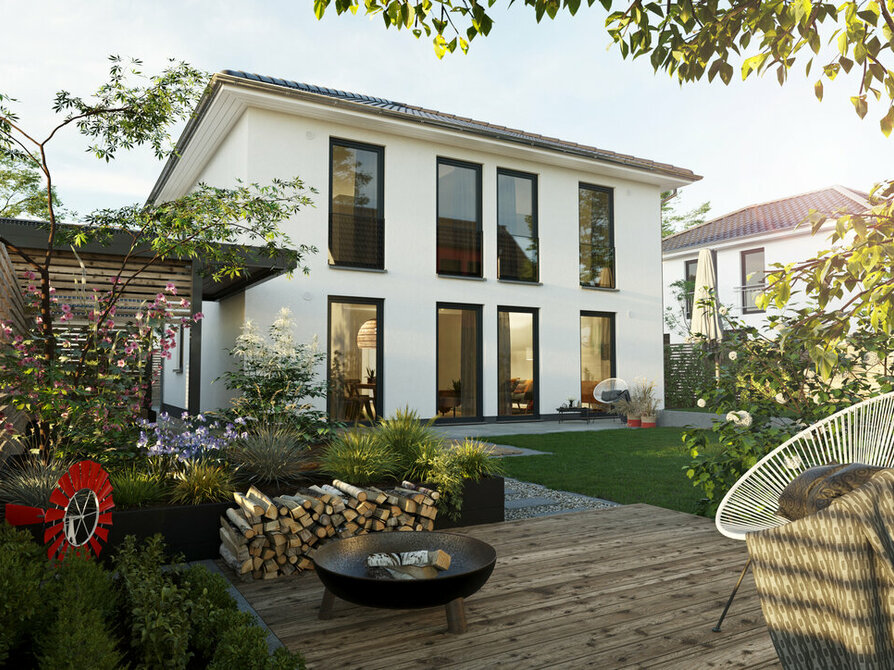 Town&Country Massivhaus, Stadtvilla 150 – Elegance, Garten, Außenansicht
