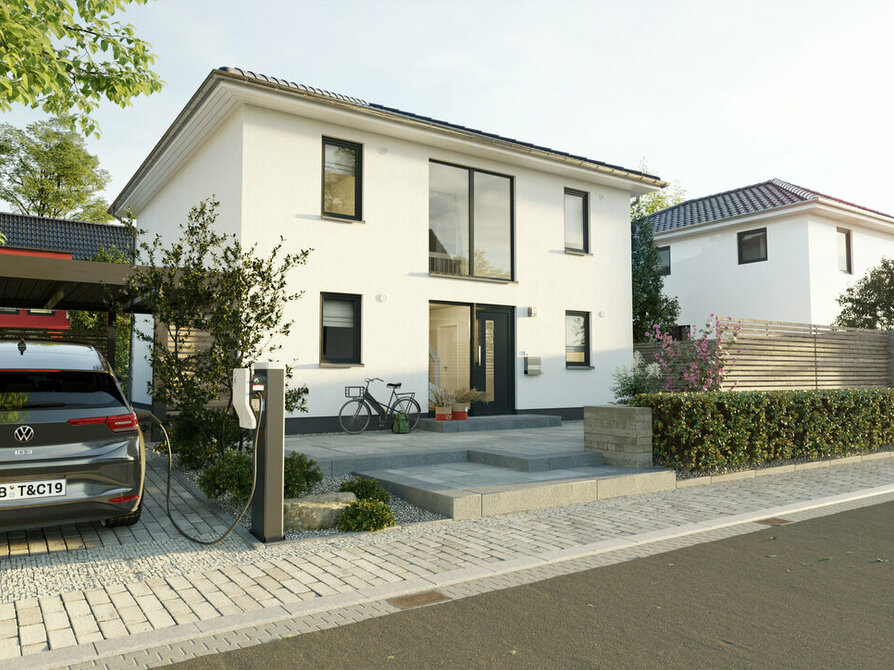 Town&Country Massivhaus, Stadtvilla 150 – Elegance, Straße, Außenansicht
