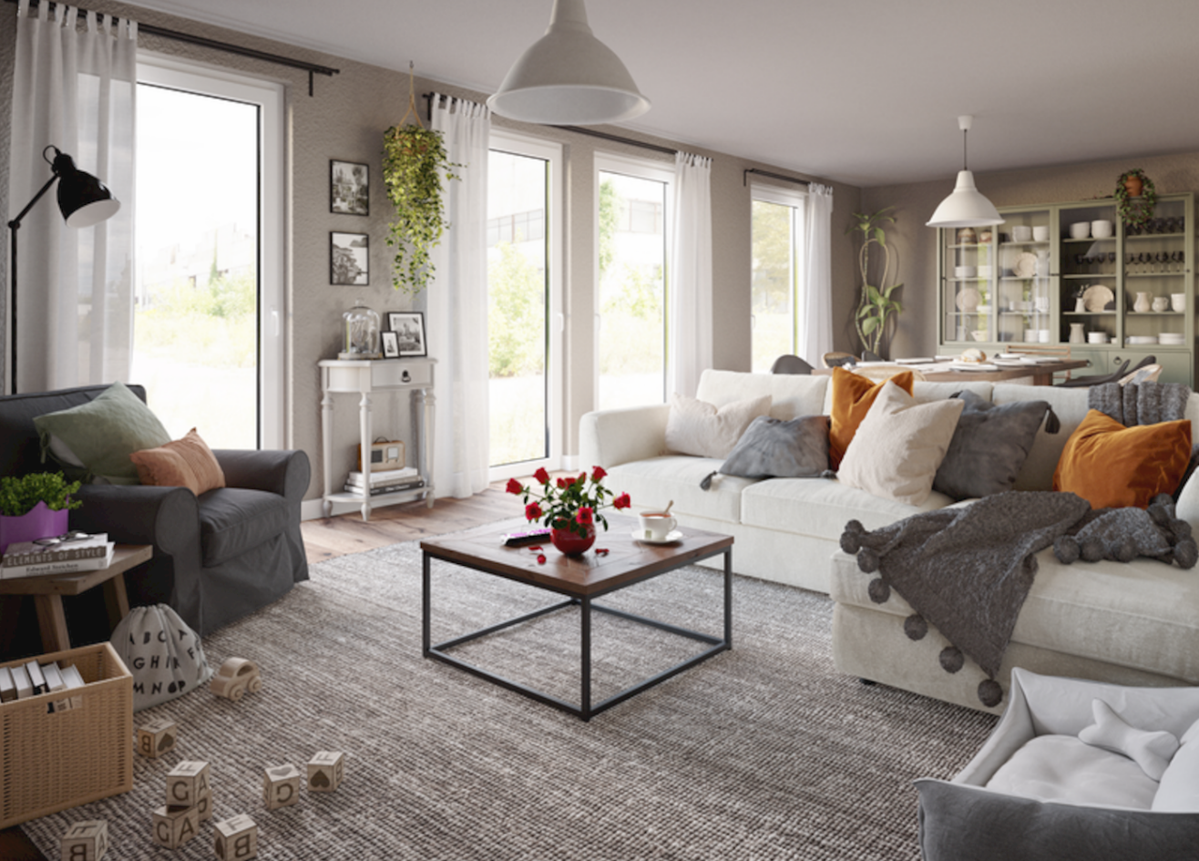Stadtvilla_150_Wohnzimmer Town&Country Massivhaus, Stadtvilla 150 – Wohnzimmer