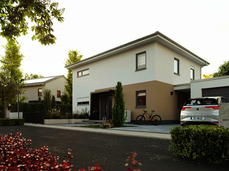 Town&Country Massivhaus, Stadtvilla 154 Exklusiv – Trend, Straße, Außenansicht