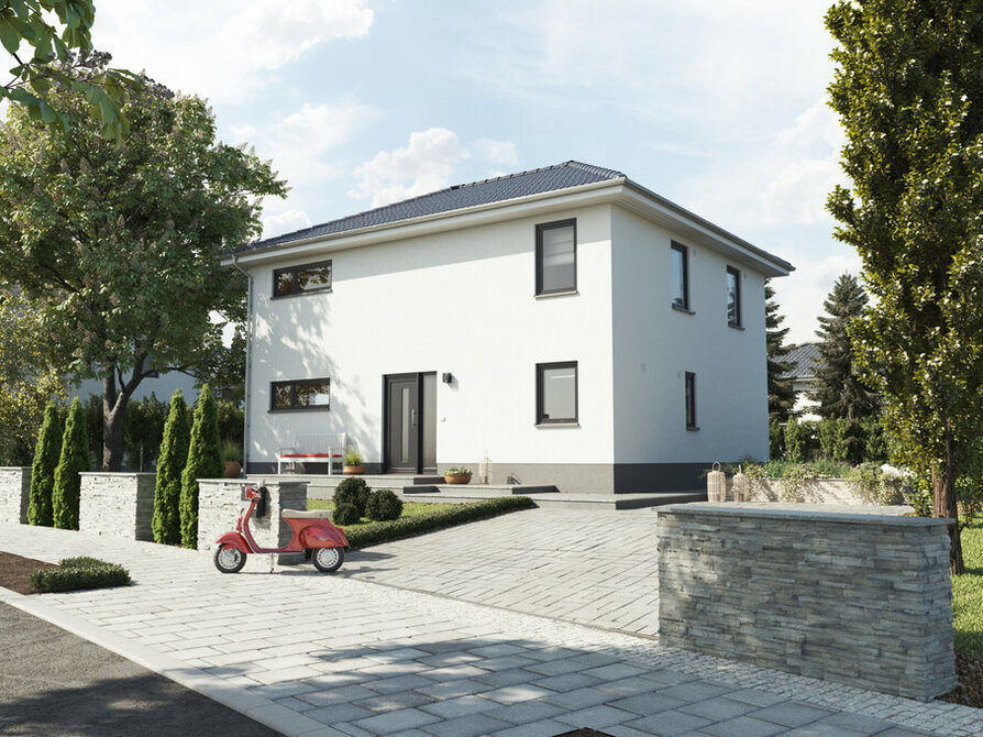 Town&Country Massivhaus, Stadtvilla 154 Exklusiv – Elegance, Straße, Außenansicht