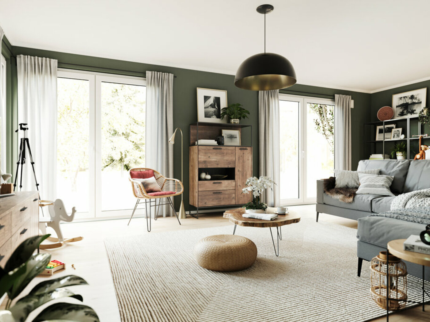 Stadtvilla_154_Exklusiv_Wohnzimmer Town&Country Massivhaus, Stadtvilla 154 Exklusiv – Wohnzimmer