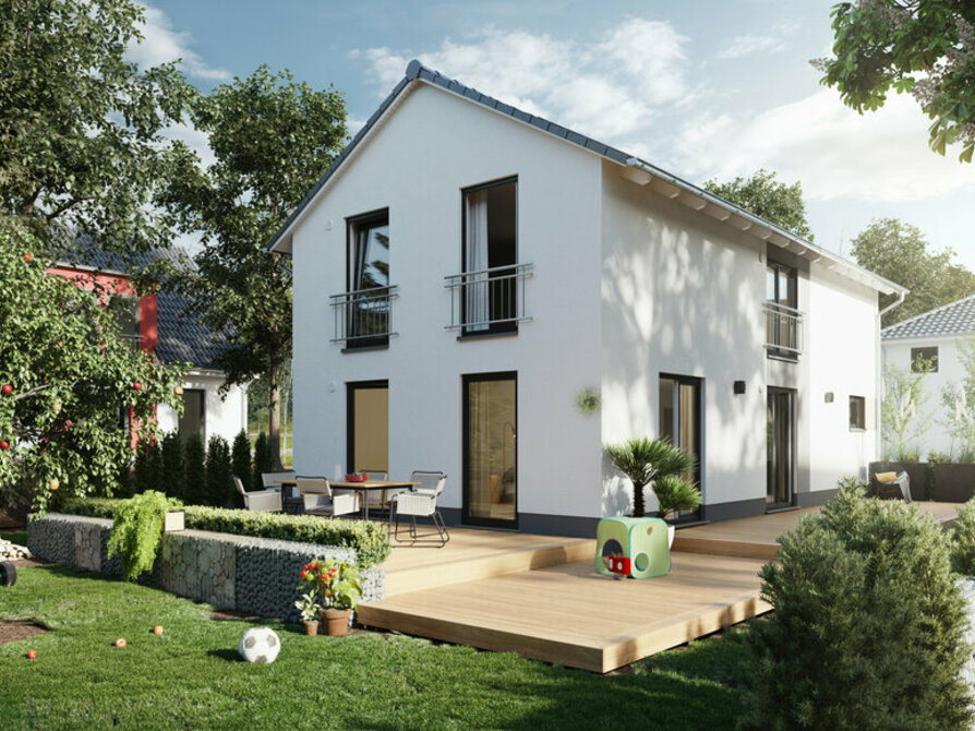 Town&Country Massivhaus, Einfamilienhaus, Aura 128 - Elegance, Garten Außenansicht