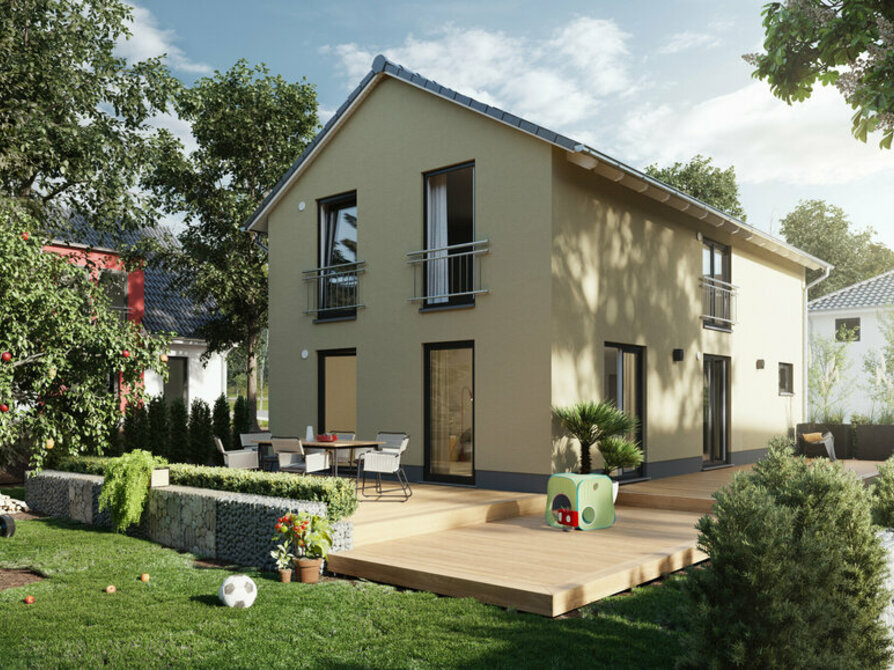 Town&Country Massivhaus, Einfamilienhaus, Aura 128 - Trend, Garten Außenansicht