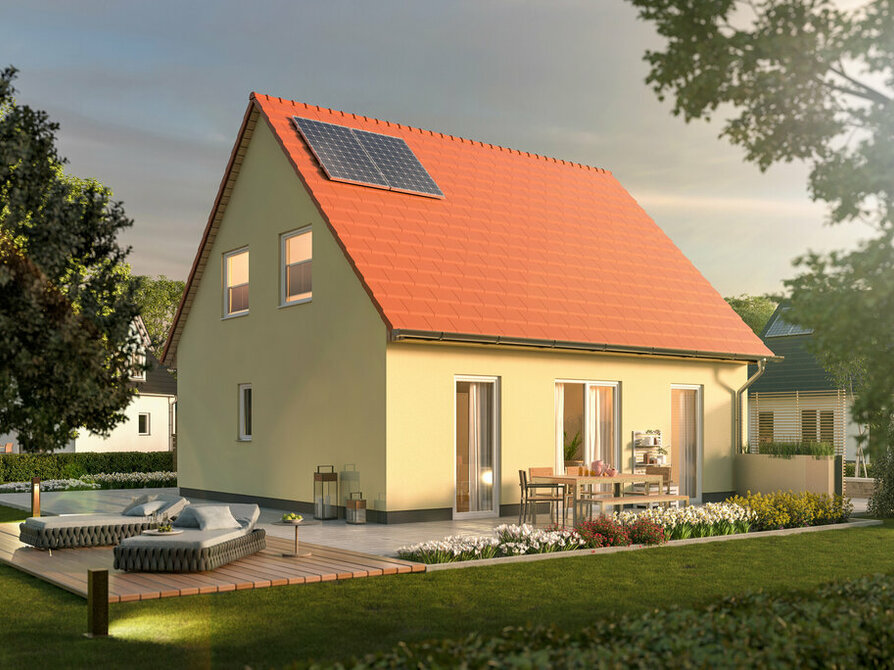 Town&Country Massivhaus, Einfamilienhaus, Flair 127 - Trend, Garten Außenansicht